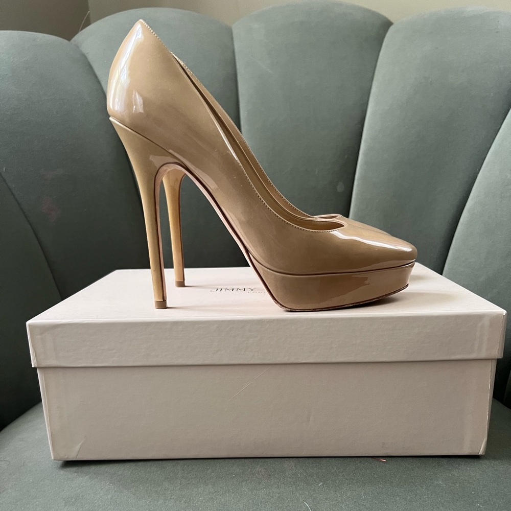 Jimmy Choo Cosmic heels like new. Worn twice. Size 37 1/2